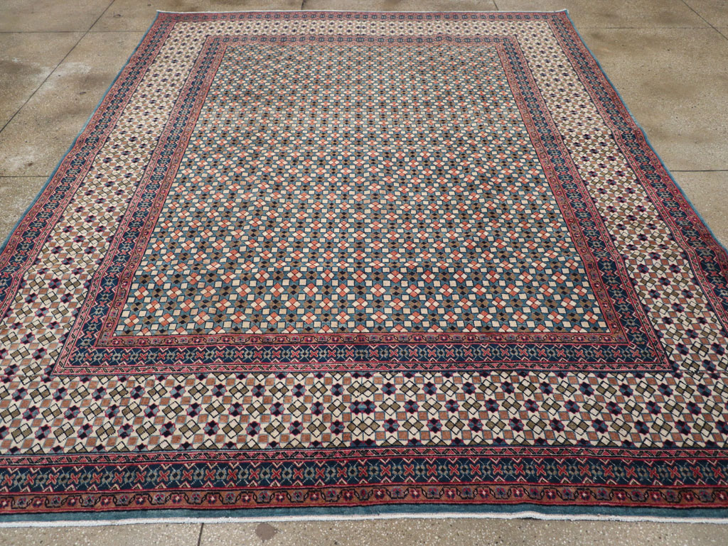 Vintage Persian Art Deco Style Tabriz Room Size Carpet, No.30380 - Galerie Shabab