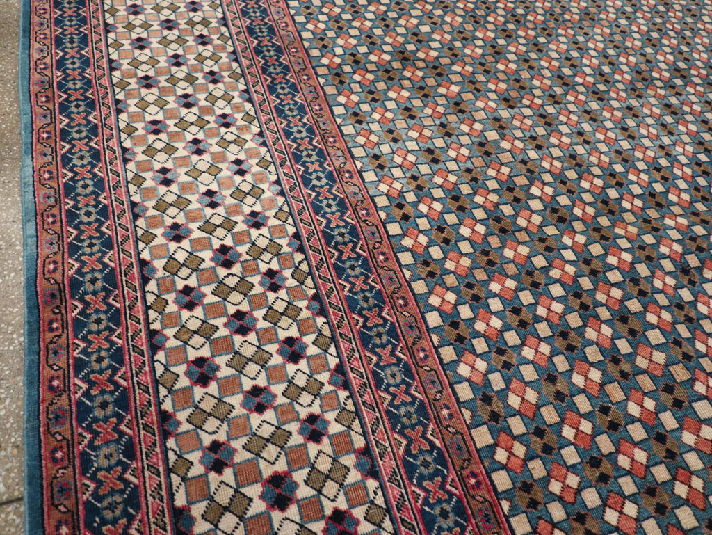 Vintage Persian Art Deco Style Tabriz Room Size Carpet, No.30380 - Galerie Shabab