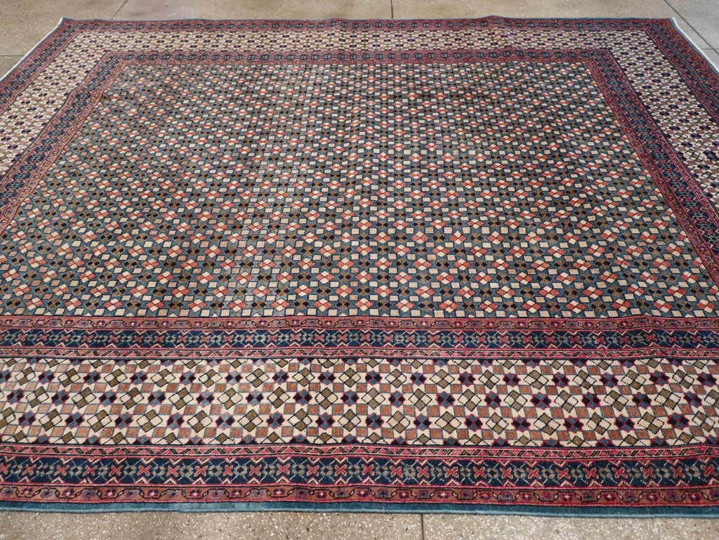 Vintage Persian Art Deco Style Tabriz Room Size Carpet, No.30380 - Galerie Shabab