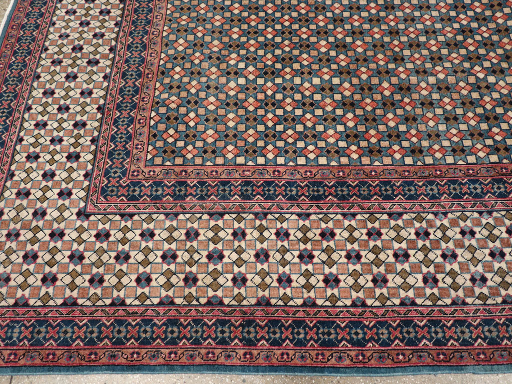 Vintage Persian Art Deco Style Tabriz Room Size Carpet, No.30380 - Galerie Shabab