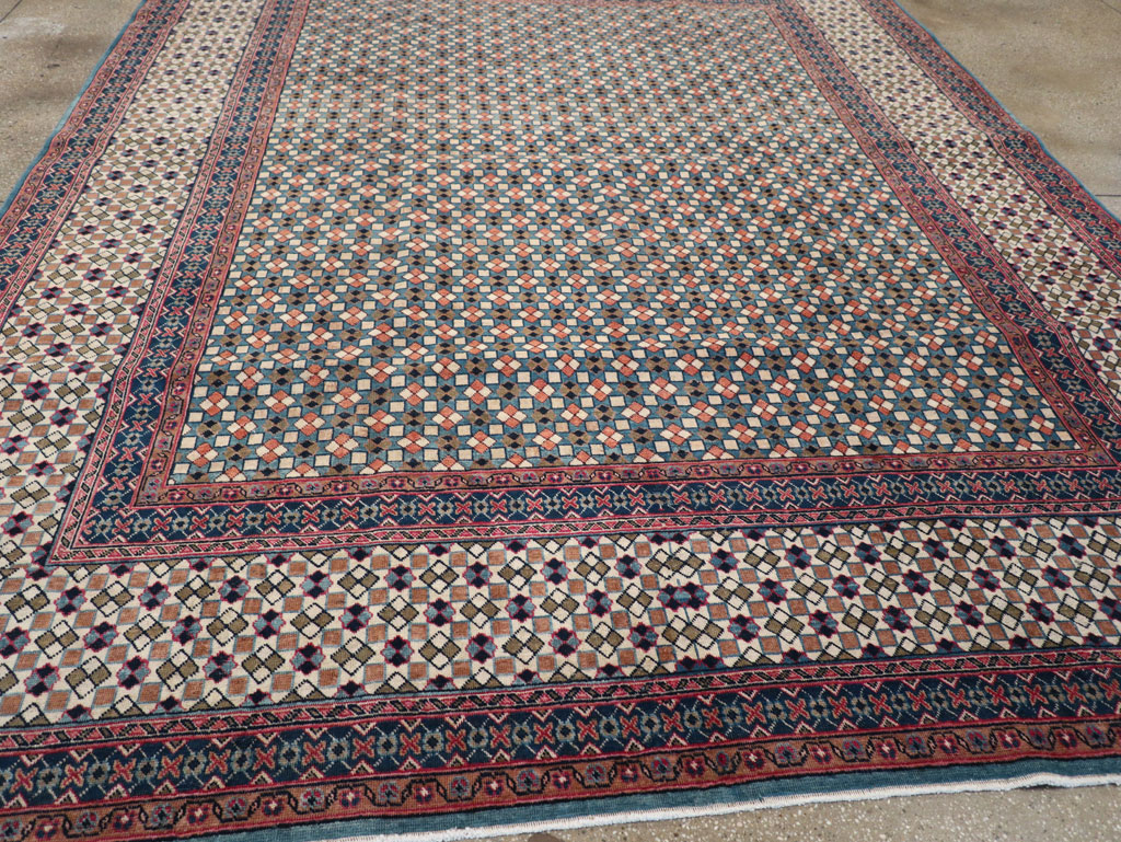 Vintage Persian Art Deco Style Tabriz Room Size Carpet, No.30380 - Galerie Shabab