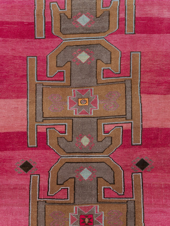 Vintage Turkish Anatolian Wide Gallery Runner, No.30388 - Galerie Shabab