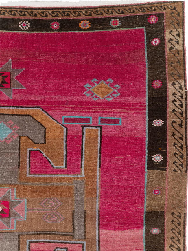 Vintage Turkish Anatolian Wide Gallery Runner, No.30388 - Galerie Shabab