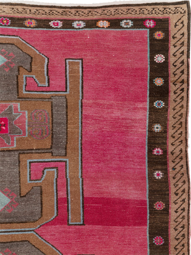 Vintage Turkish Anatolian Wide Gallery Runner, No.30388 - Galerie Shabab