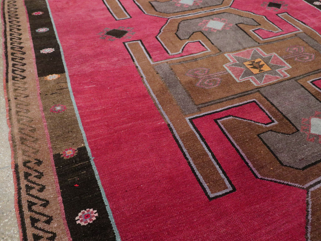 Vintage Turkish Anatolian Wide Gallery Runner, No.30388 - Galerie Shabab