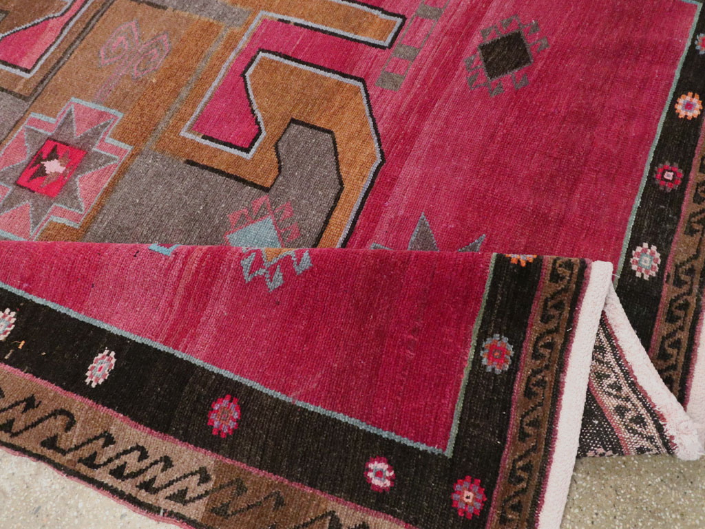 Vintage Turkish Anatolian Wide Gallery Runner, No.30388 - Galerie Shabab