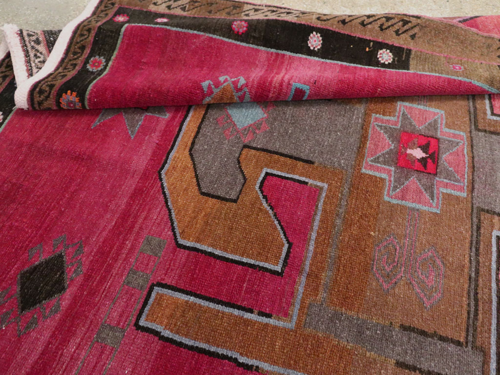 Vintage Turkish Anatolian Wide Gallery Runner, No.30388 - Galerie Shabab