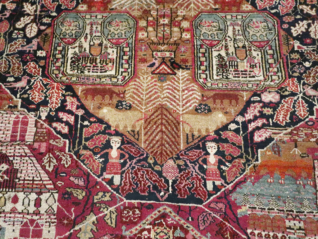 Antique Pictorial Kurdish Rug, No.30391 - Galerie Shabab