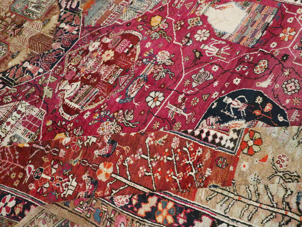 Antique Pictorial Kurdish Rug, No.30391 - Galerie Shabab