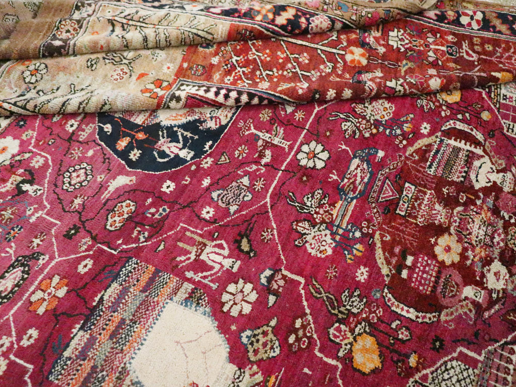 Antique Pictorial Kurdish Rug, No.30391 - Galerie Shabab