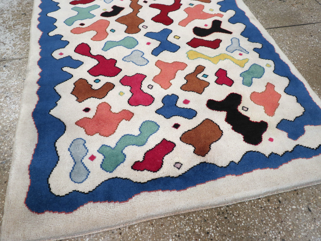 Vintage Turkish Art Deco Style Throw Rug, No.30405 - Galerie Shabab