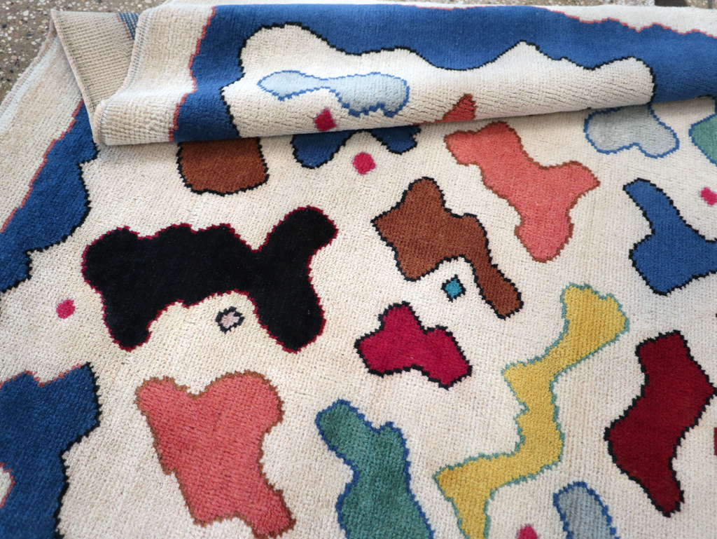 Vintage Turkish Art Deco Style Throw Rug, No.30405 - Galerie Shabab