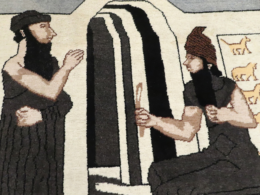 Vintage Egyptian Tabriz Pictorial Rug, No.30406 - Galerie Shabab