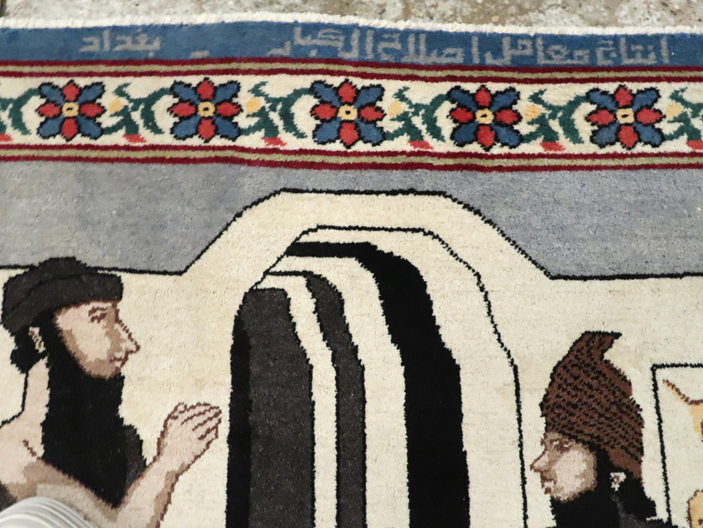 Vintage Egyptian Tabriz Pictorial Rug, No.30406 - Galerie Shabab