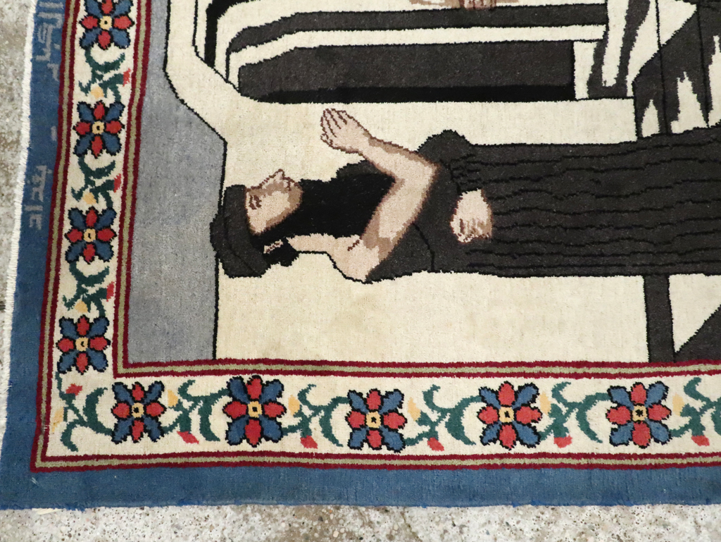 Vintage Egyptian Tabriz Pictorial Rug, No.30406 - Galerie Shabab
