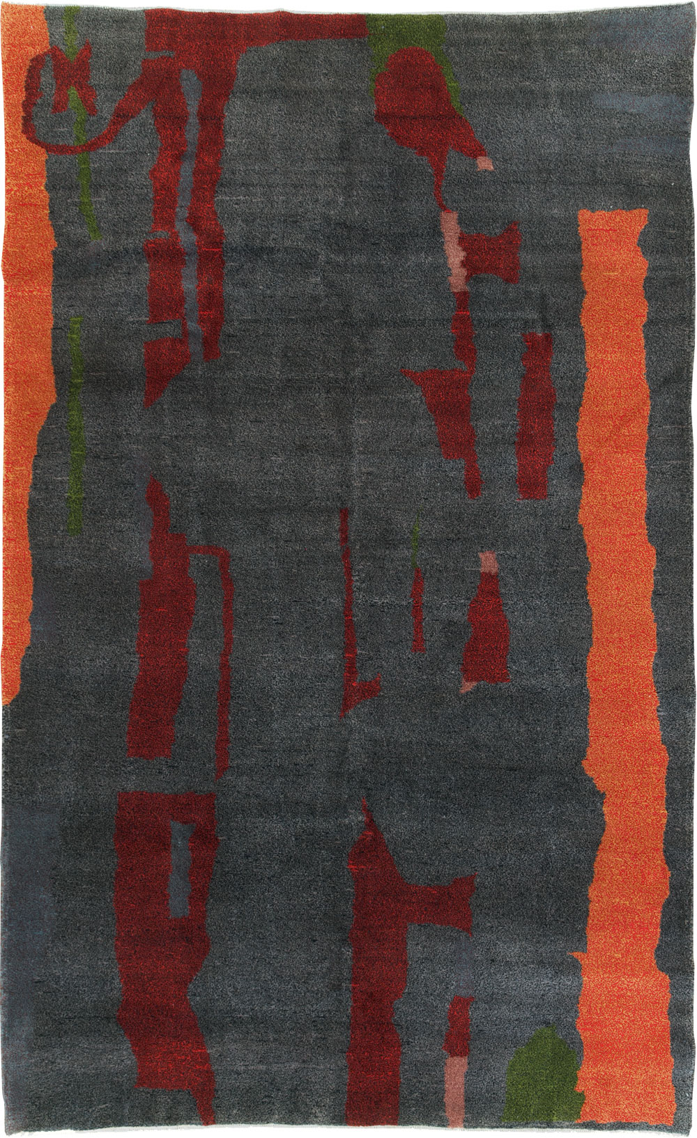 Vintage Turkish Art Deco Style Accent Carpet, No.30408 - Galerie Shabab