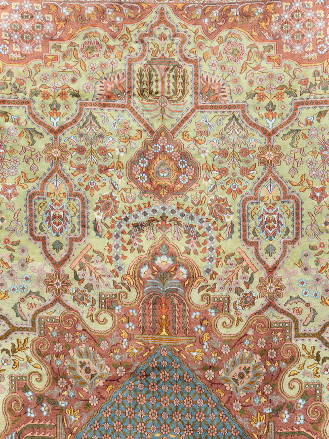 Vintage Persian Silk Kashan, No.30411 - Galerie Shabab