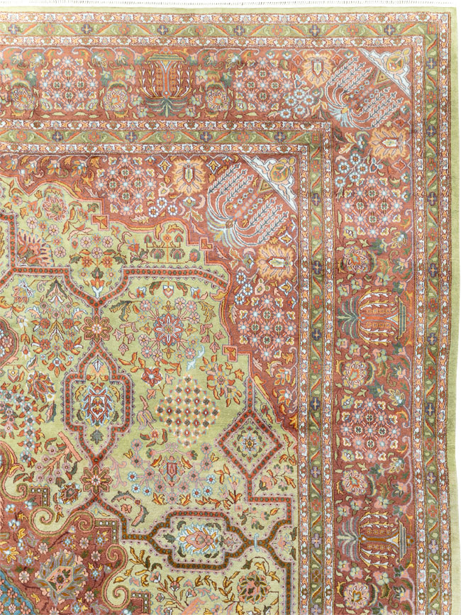 Vintage Persian Silk Kashan, No.30411 - Galerie Shabab