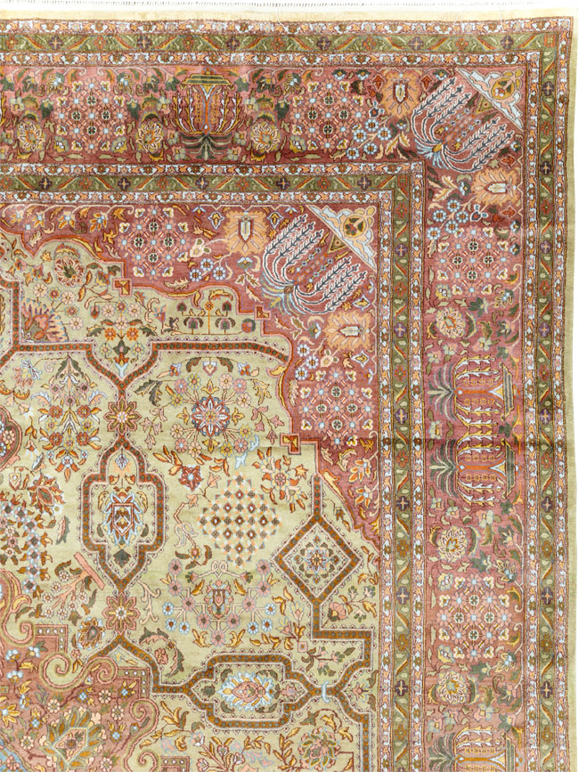 Vintage Persian Silk Kashan, No.30411 - Galerie Shabab