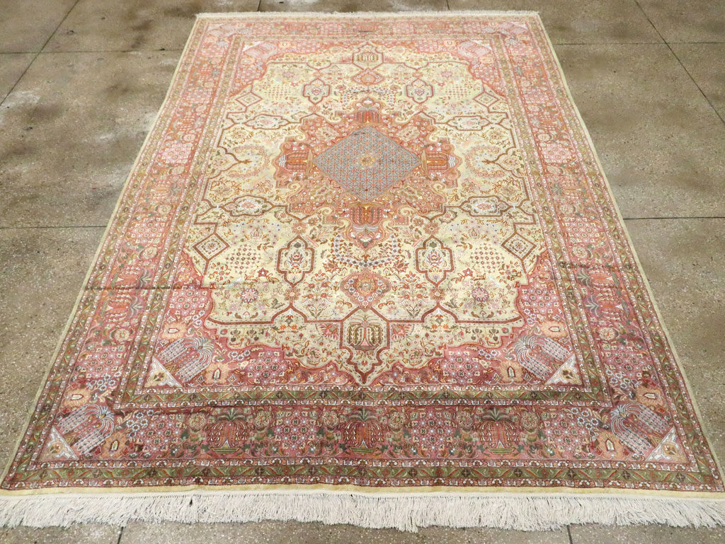 Vintage Persian Silk Kashan, No.30411 - Galerie Shabab