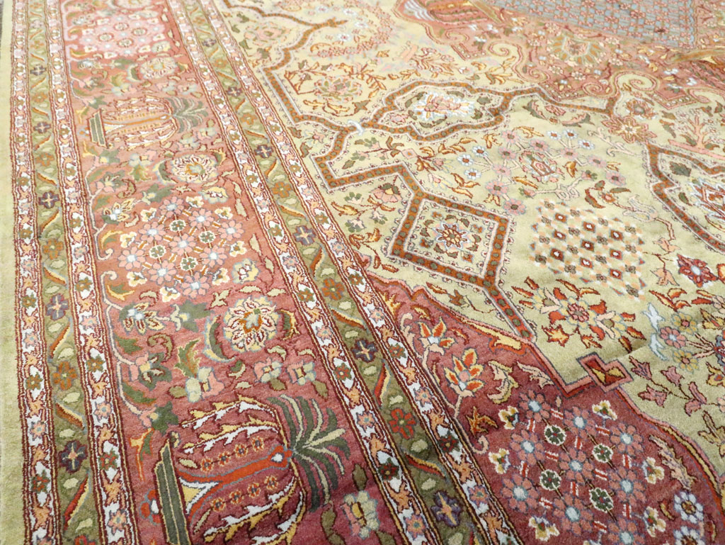 Vintage Persian Silk Kashan, No.30411 - Galerie Shabab
