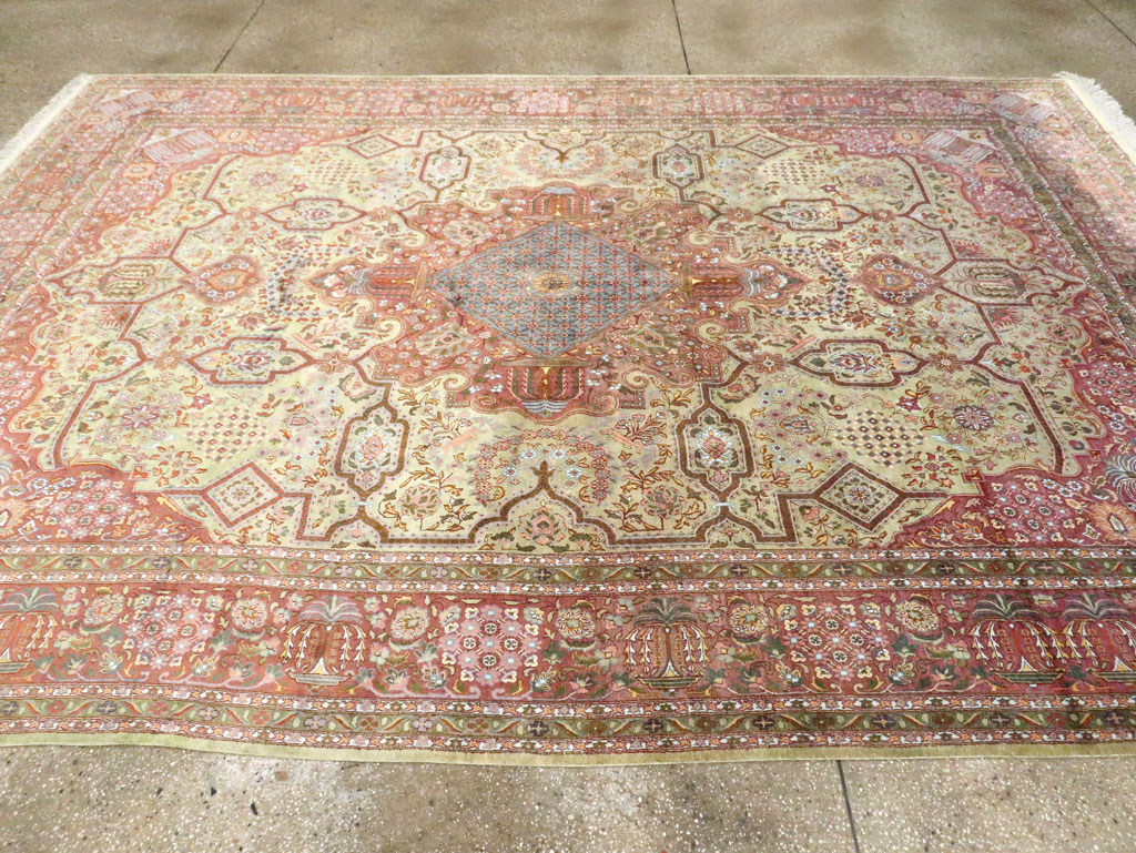 Vintage Persian Silk Kashan, No.30411 - Galerie Shabab