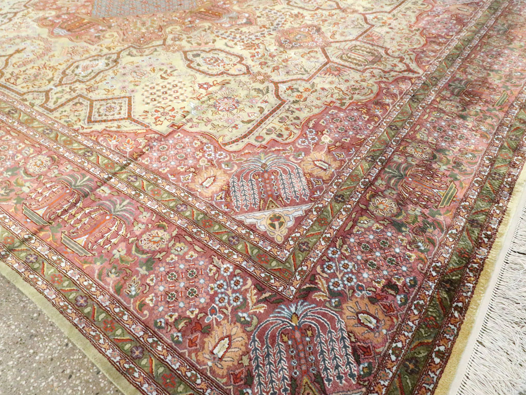Vintage Persian Silk Kashan, No.30411 - Galerie Shabab