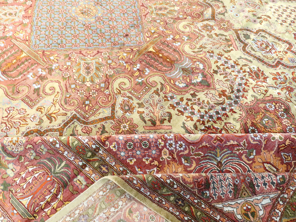 Vintage Persian Silk Kashan, No.30411 - Galerie Shabab