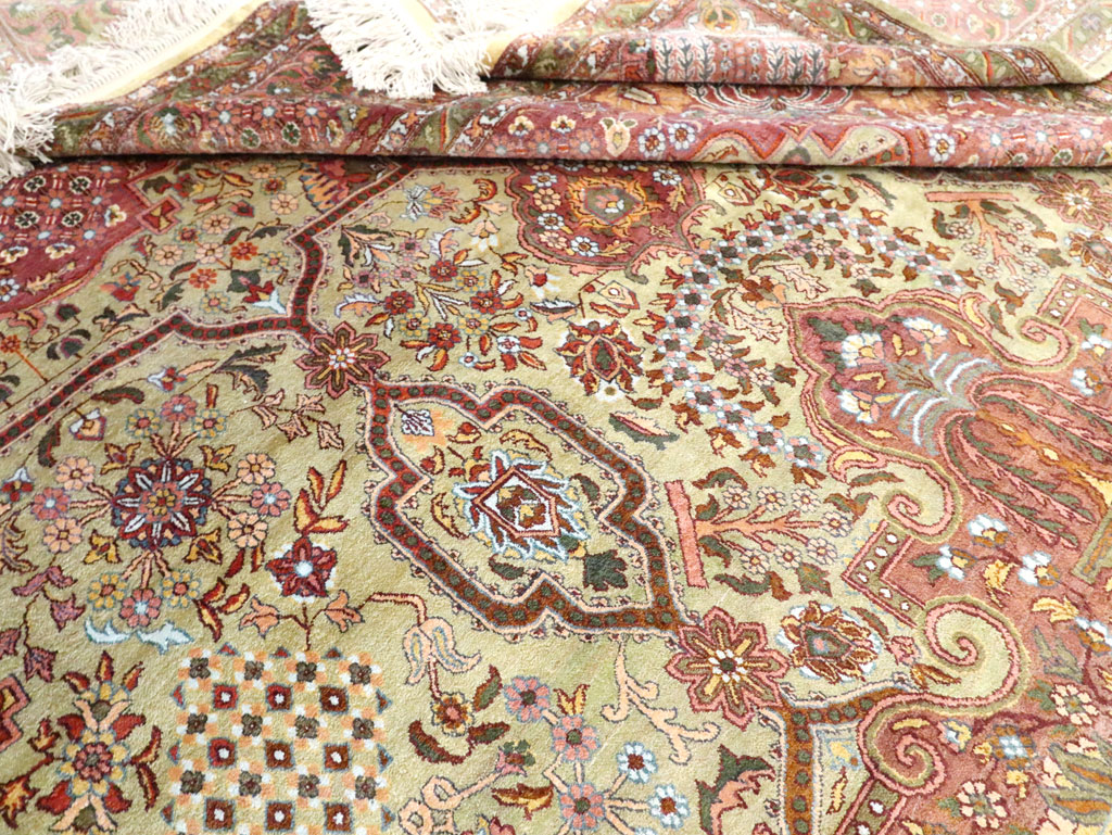 Vintage Persian Silk Kashan, No.30411 - Galerie Shabab