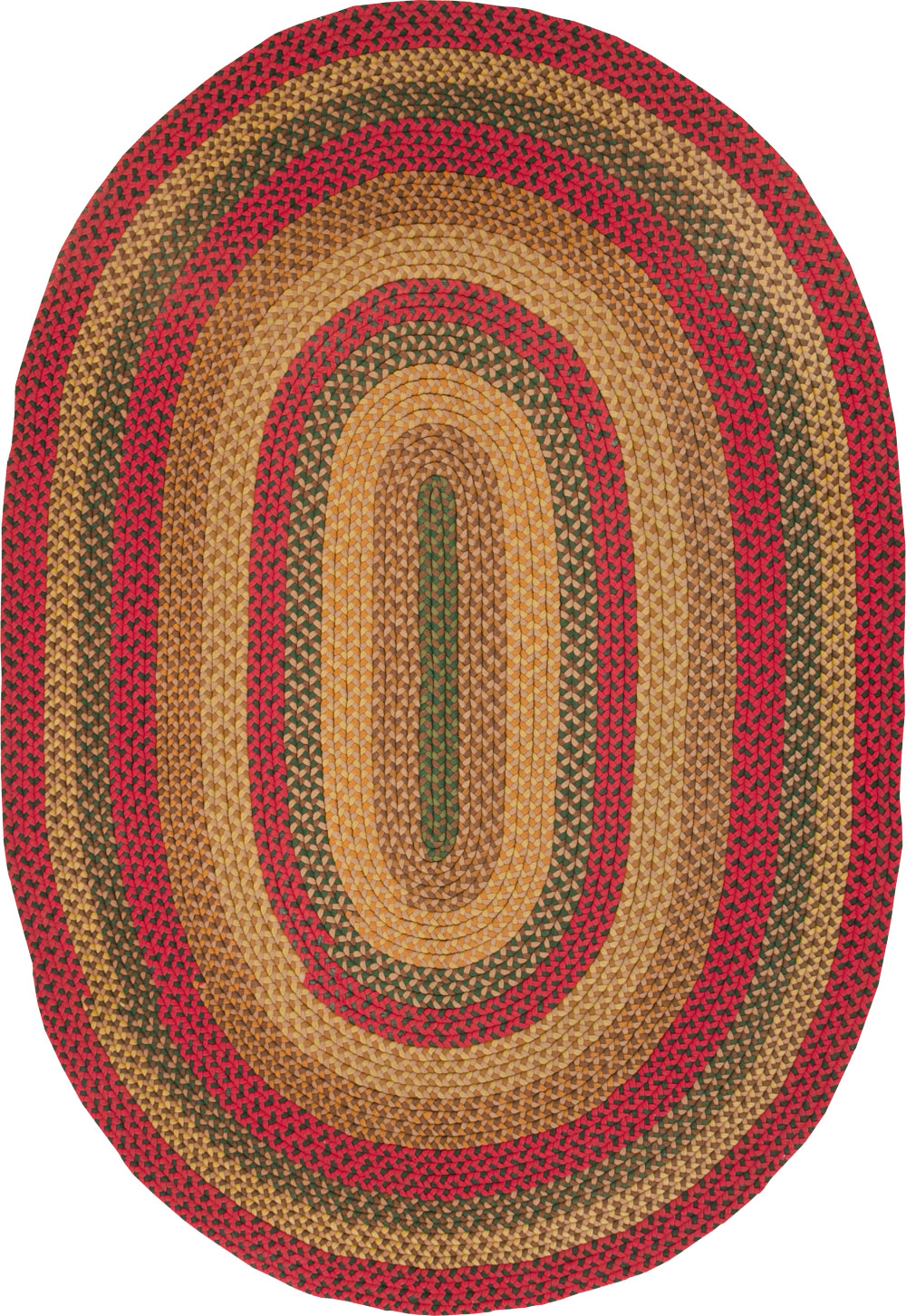 Vintage American Round Oval Braided Room Size Carpet, No.30413 - Galerie Shabab
