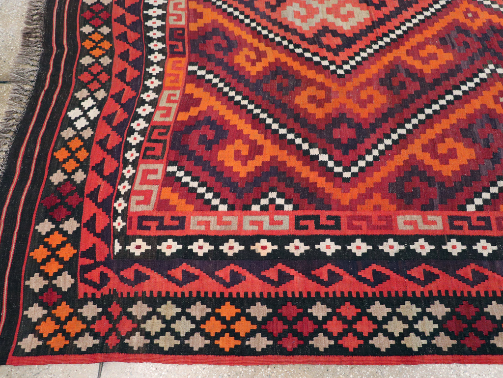 Vintage Afghan Tribal Flatweave Kilim Small Room Size Carpet, No.30420 - Galerie Shabab
