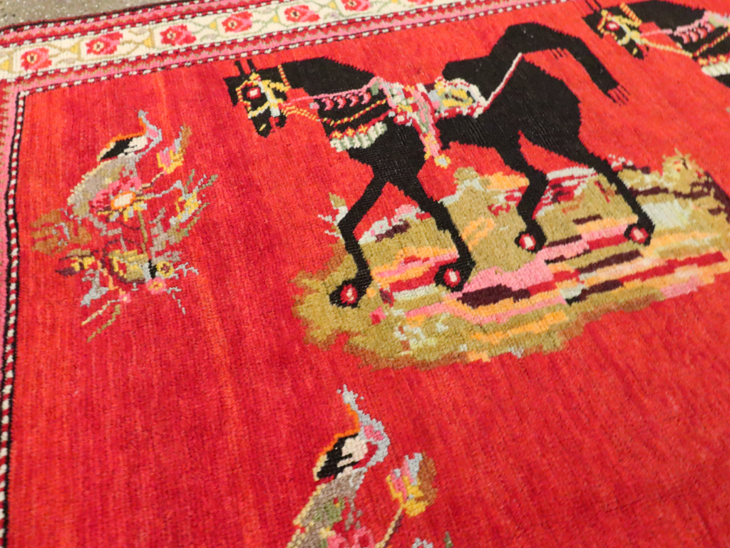 Vintage Pictorial Karabagh Rug, No.30422 - Galerie Shabab