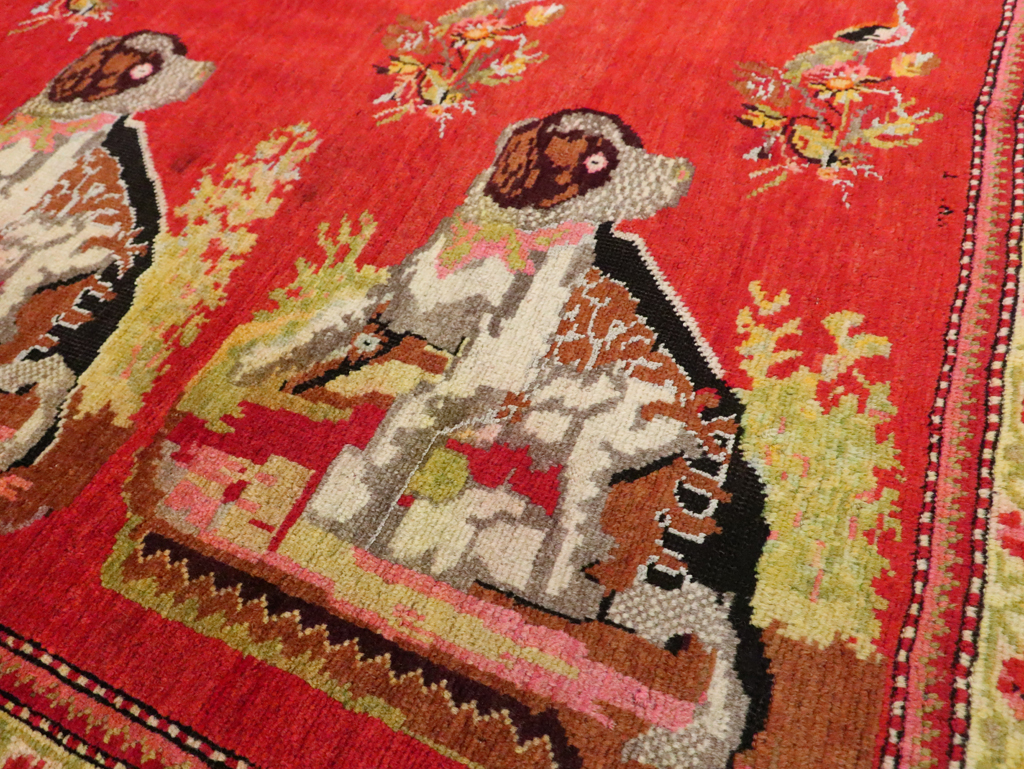 Vintage Pictorial Karabagh Rug, No.30422 - Galerie Shabab