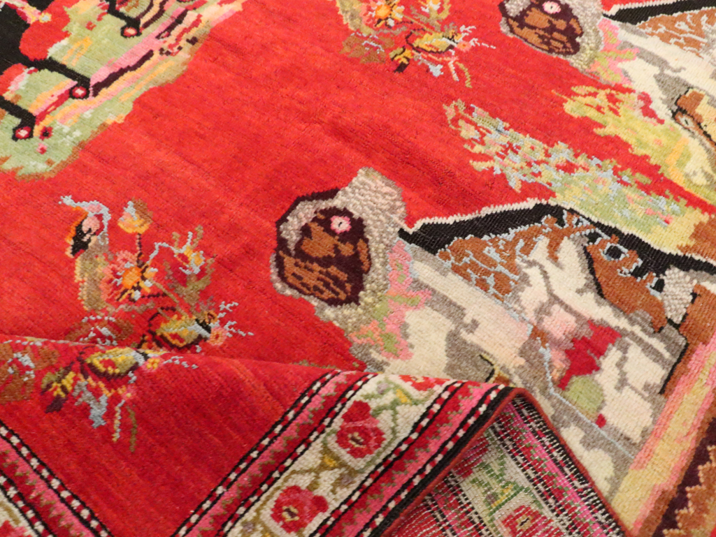Vintage Pictorial Karabagh Rug, No.30422 - Galerie Shabab
