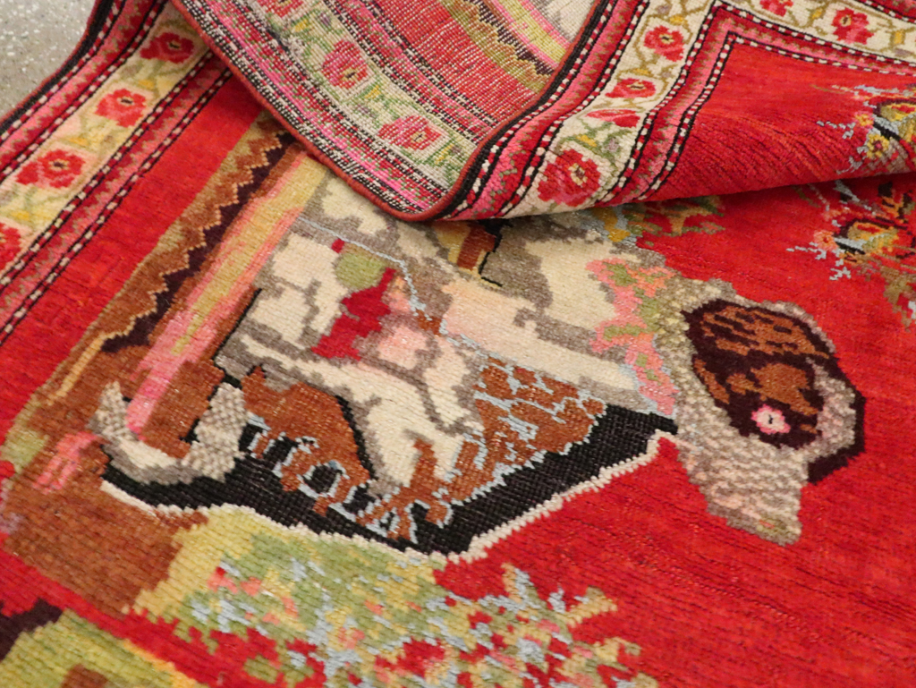 Vintage Pictorial Karabagh Rug, No.30422 - Galerie Shabab