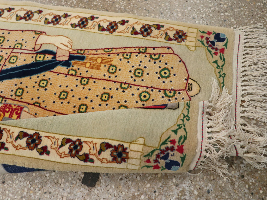 Vintage Persian Pictorial Kashan Rug, No.30438 - Galerie Shabab