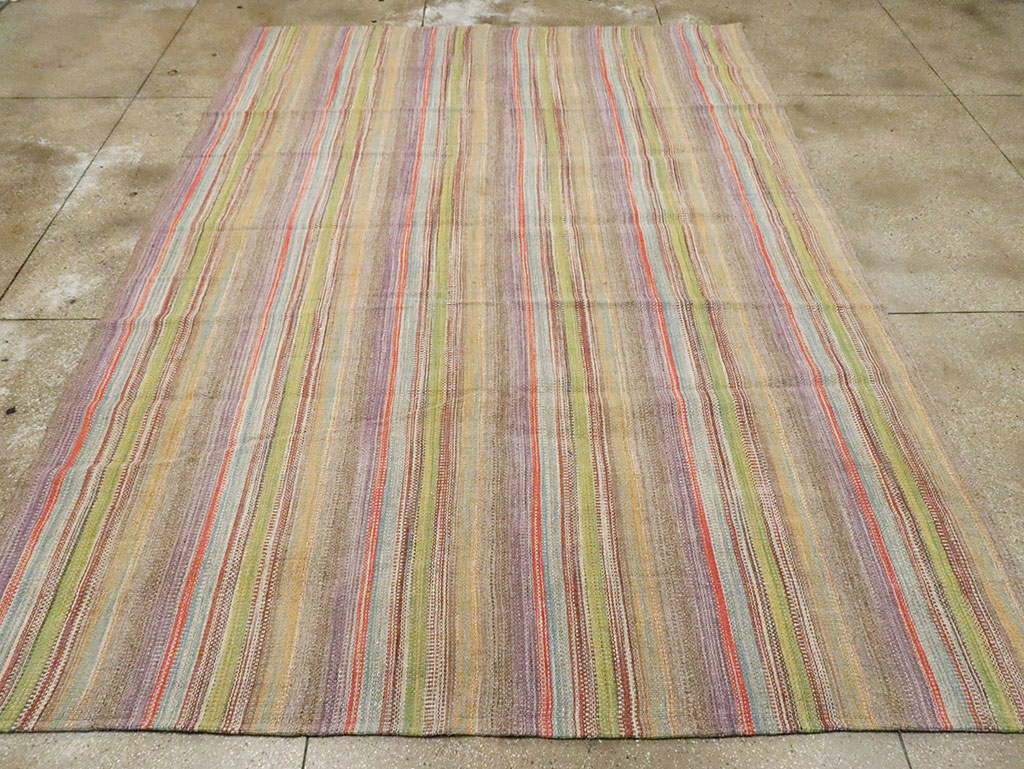 Modern Turkish Flatweave Kilim Room Size Carpet, No.30450 - Galerie Shabab