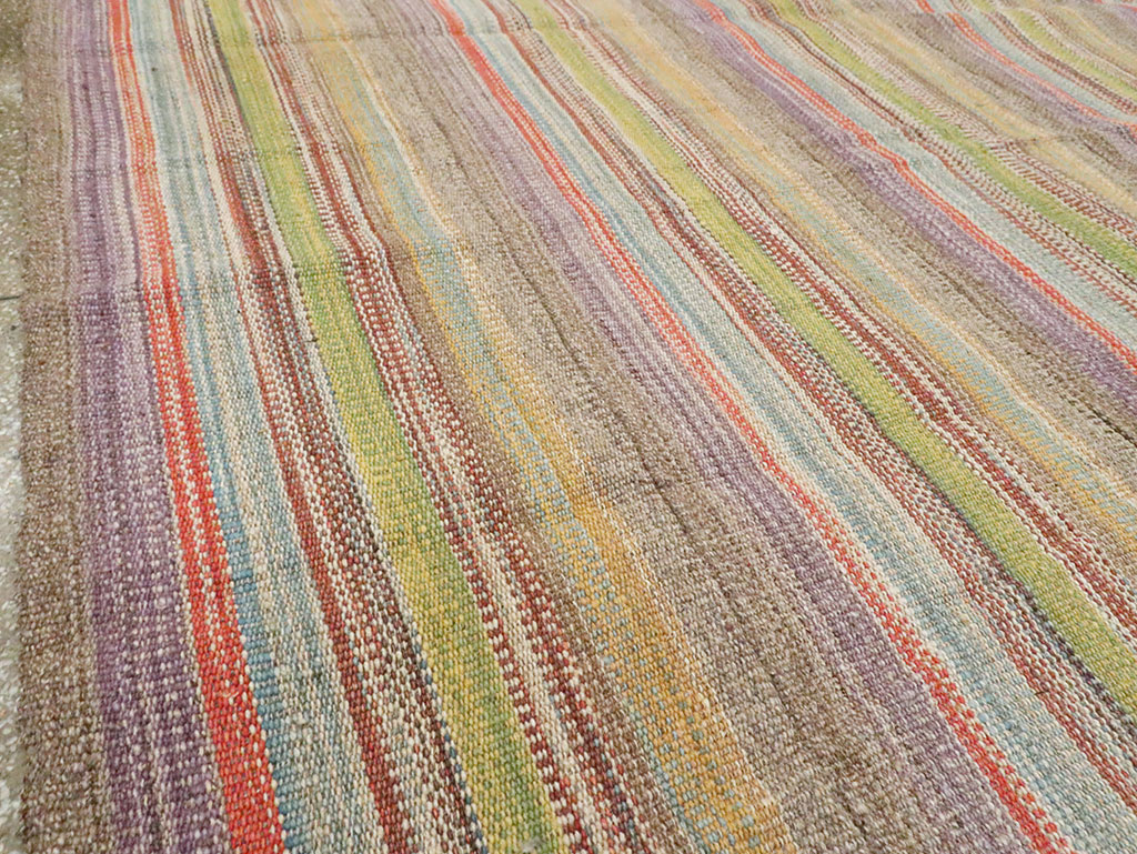 Modern Turkish Flatweave Kilim Room Size Carpet, No.30450 - Galerie Shabab