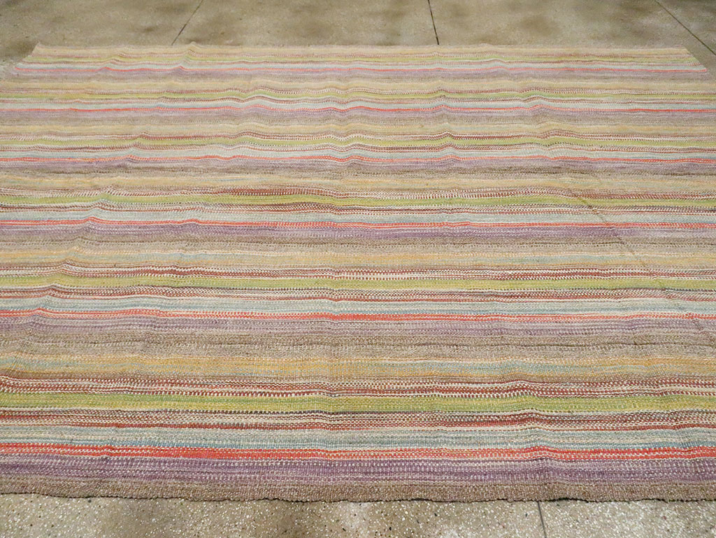 Modern Turkish Flatweave Kilim Room Size Carpet, No.30450 - Galerie Shabab