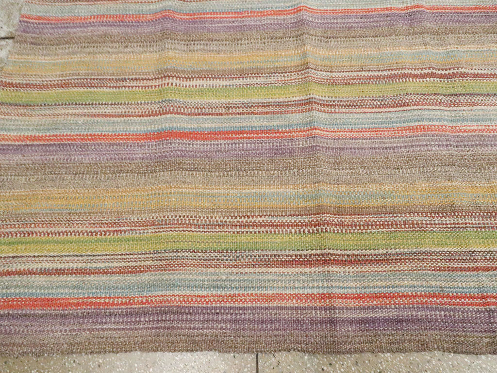 Modern Turkish Flatweave Kilim Room Size Carpet, No.30450 - Galerie Shabab