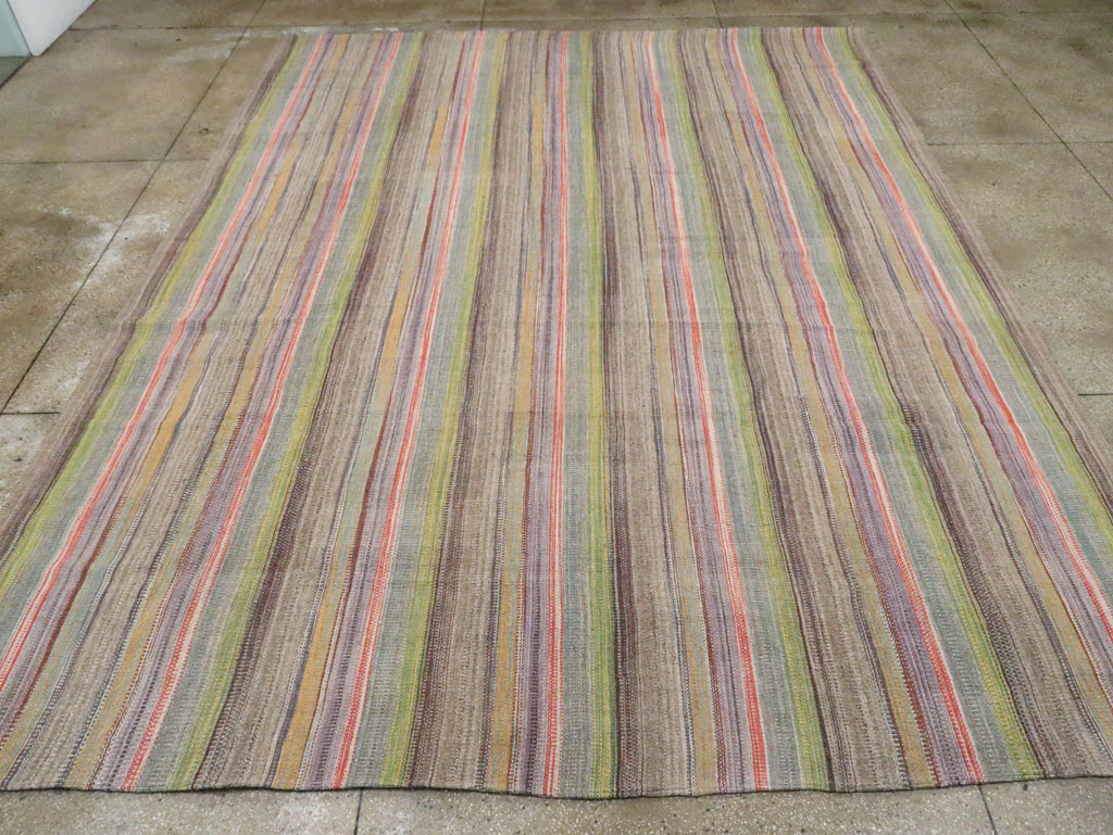Modern Turkish Flatweave Kilim Large Room Size Carpet, No.30451 - Galerie Shabab