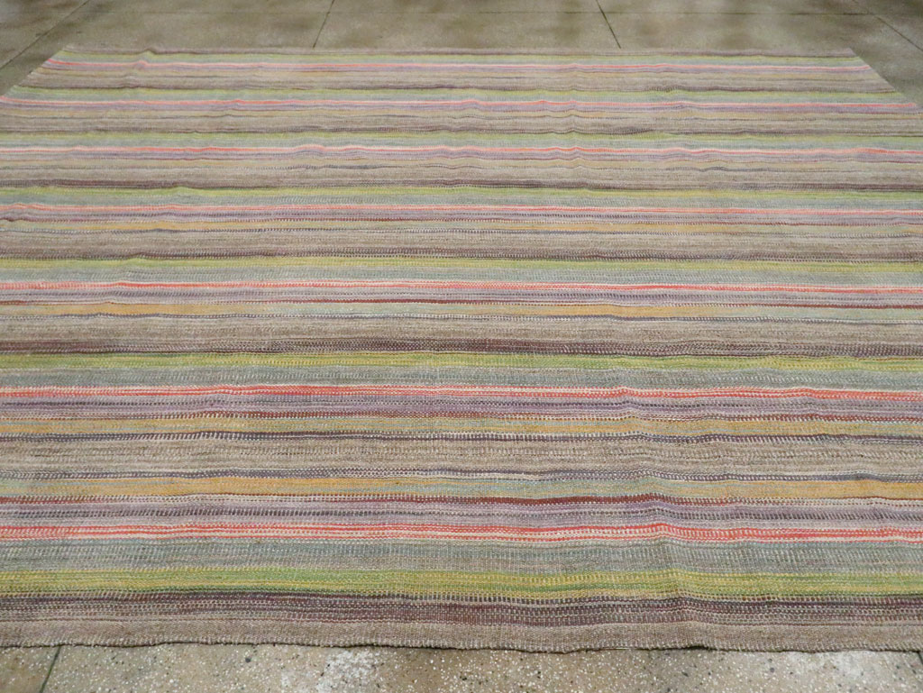 Modern Turkish Flatweave Kilim Large Room Size Carpet, No.30451 - Galerie Shabab