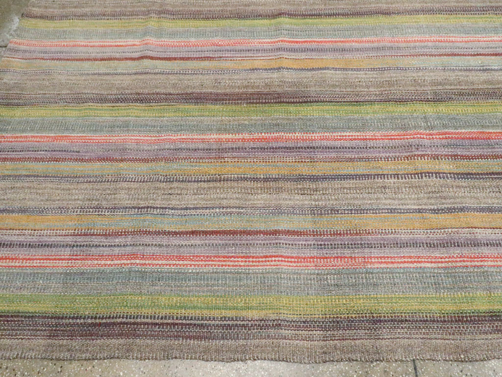 Modern Persian Flatweave Kilim Large Room Size Carpet, No.30451 - Galerie Shabab