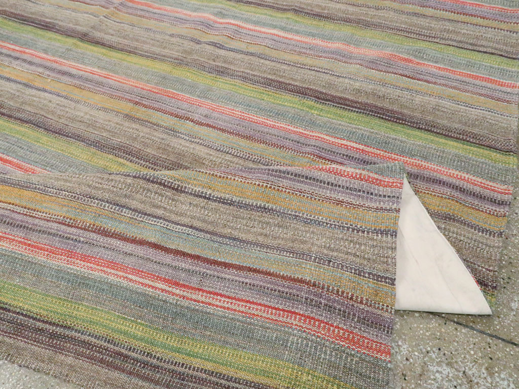 Modern Turkish Flatweave Kilim Large Room Size Carpet, No.30451 - Galerie Shabab