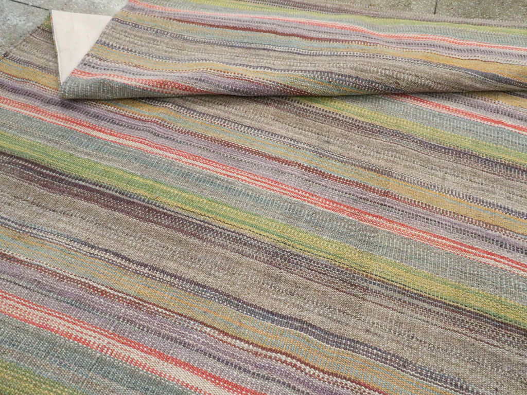 Modern Persian Flatweave Kilim Large Room Size Carpet, No.30451 - Galerie Shabab