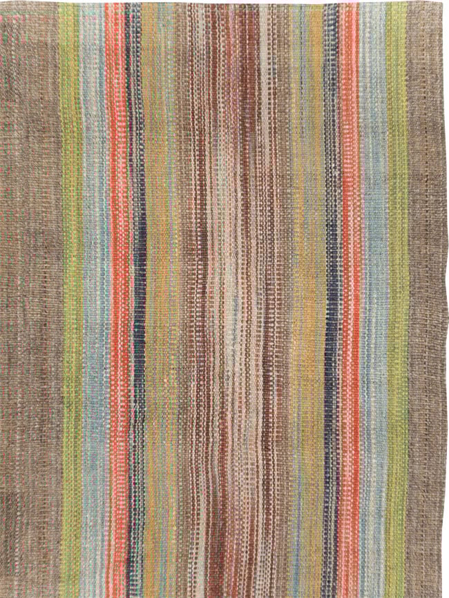Modern Turkish Flatweave Kilim Room Size Carpet, No.30452 - Galerie Shabab