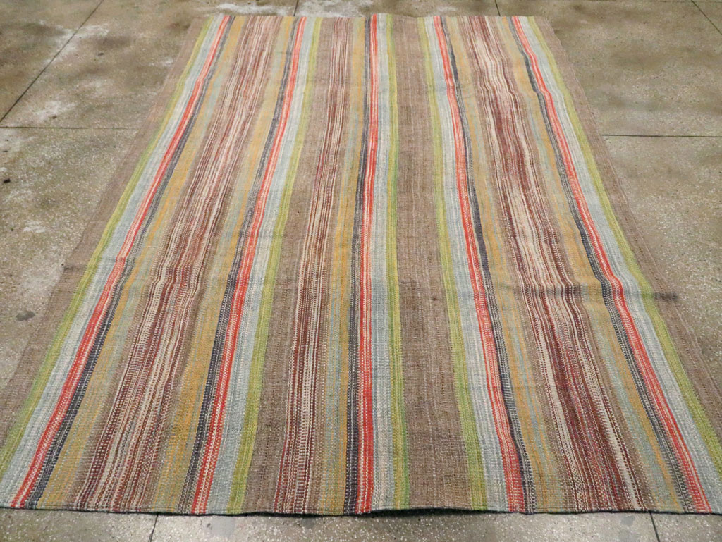 Modern Turkish Flatweave Kilim Room Size Carpet, No.30452 - Galerie Shabab