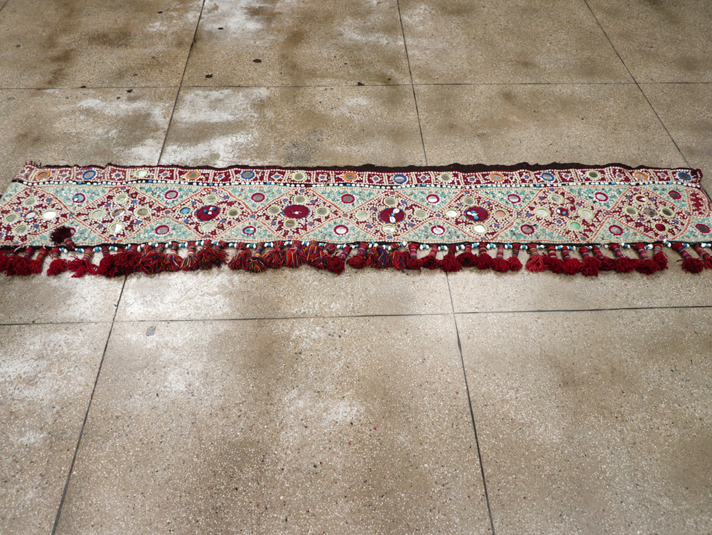 Vintage Persian Embroidered and Beaded Door Overhang Textile, No.30454 - Galerie Shabab