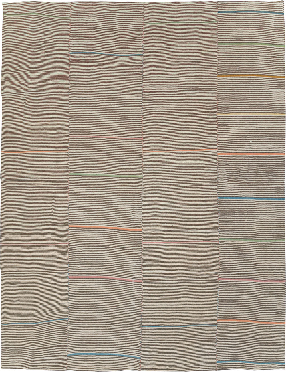 Contemporary Turkish Flatweave Kilim Room Size Carpet, No.30466 - Galerie Shabab