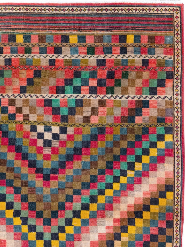 Vintage Persian Art Deco Style Mahal Runner, No.30474 - Galerie Shabab